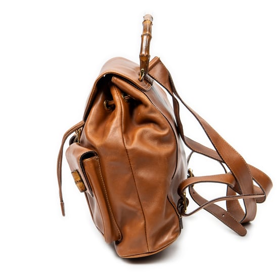 Gucci Large Bamboo Backpack  en  Bronceado Cuero de ternero - Image 3