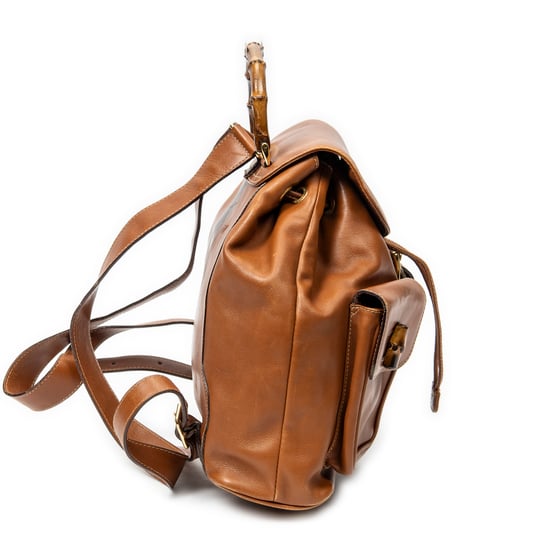 Gucci Large Bamboo Backpack  en  Bronceado Cuero de ternero - Image 4
