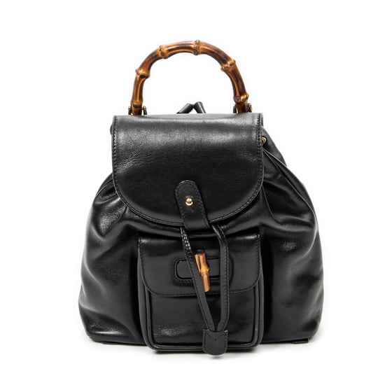 Gucci Mini Bamboo Backpack en negro Cuero de ternero - Image 1