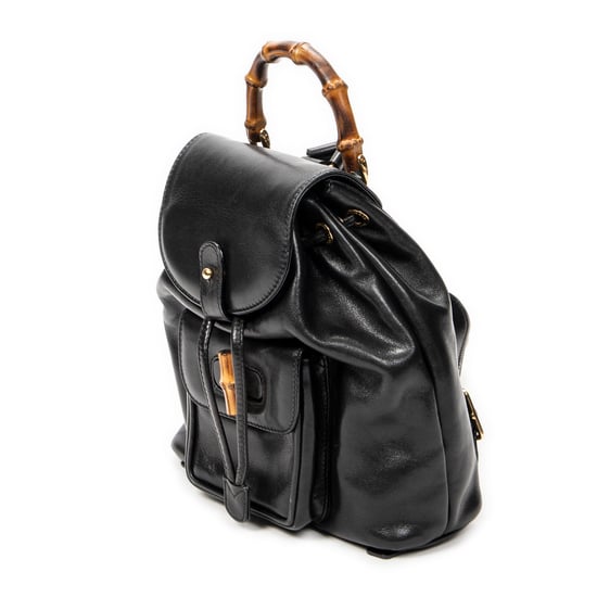 Gucci Mini Bamboo Backpack en negro Cuero de ternero - Image 2