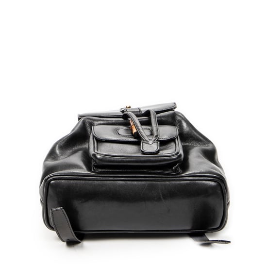 Gucci Mini Bamboo Backpack en negro Cuero de ternero - Image 6