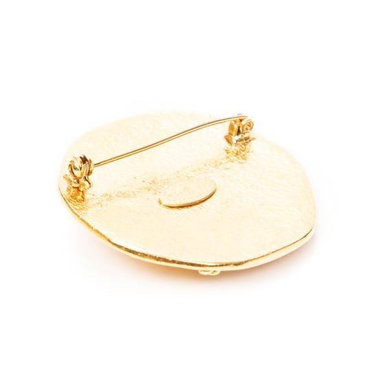 Chanel CC Round Sun Brooch Pin en oro Acero inoxidable sin níquel - Image 2