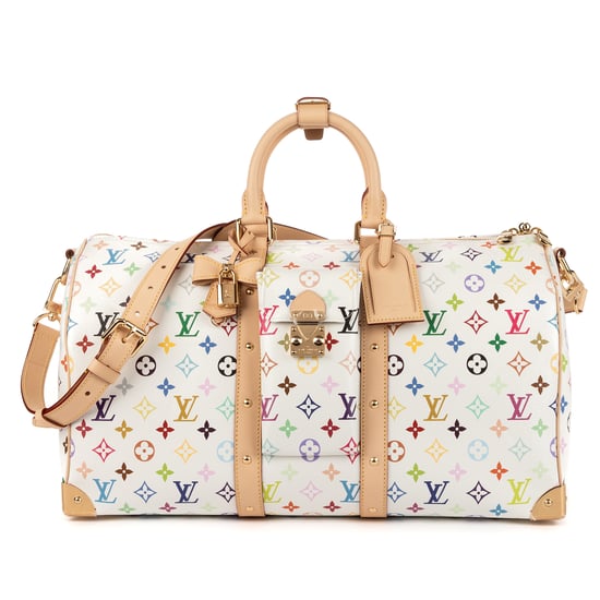 Louis Vuitton Ltd. Ed. LV x Takashi Murakami Keepall Bandoulière 45 45 en Blanco/Multicolor Lienzo recubierto - Image 1