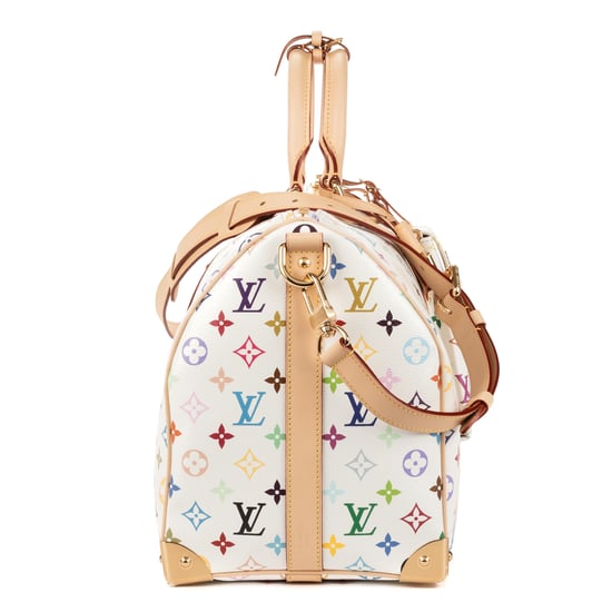 Louis Vuitton Ltd. Ed. LV x Takashi Murakami Keepall Bandoulière 45 45 en Blanco/Multicolor Lienzo recubierto - Image 4