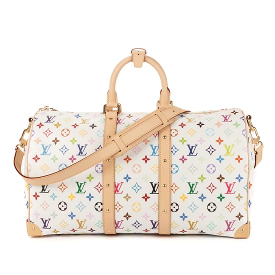 Louis Vuitton Ltd. Ed. LV x Takashi Murakami Keepall Bandoulière 45 45 en Blanco/Multicolor Lienzo recubierto - Image 5