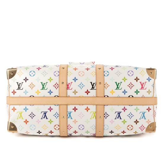 Louis Vuitton Ltd. Ed. LV x Takashi Murakami Keepall Bandoulière 45 45 en Blanco/Multicolor Lienzo recubierto - Image 6