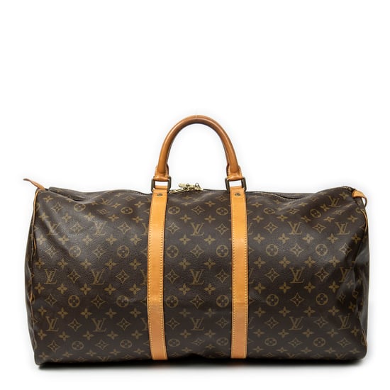Louis Vuitton Keepall 55 en marrón Lienzo recubierto - Image 1