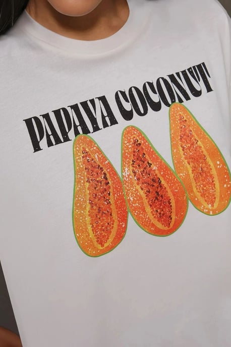 Camiseta de algodón 100% de cuello redondo oversized con estampado - Image 4