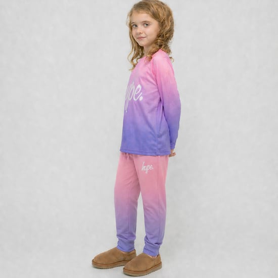 Mallas para niñas en rosa pastel degradado, elásticas, casuales y de ajuste suave. - Image 4