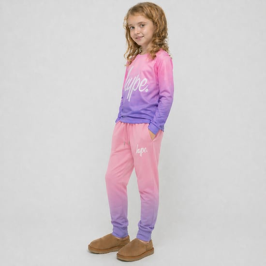 Mallas para niñas en rosa pastel degradado, elásticas, casuales y de ajuste suave. - Image 5