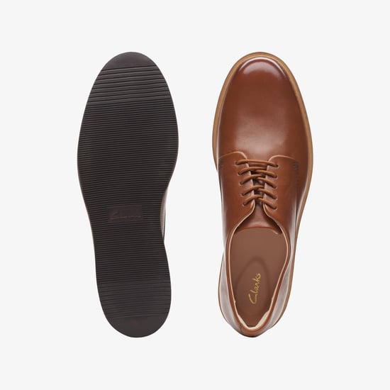Glickly Derby Dark Tan Lea Zapatos - Image 6