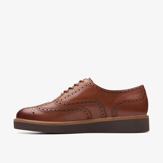 Glickly Brogue Dark Tan Lea Zapatos - Image 2