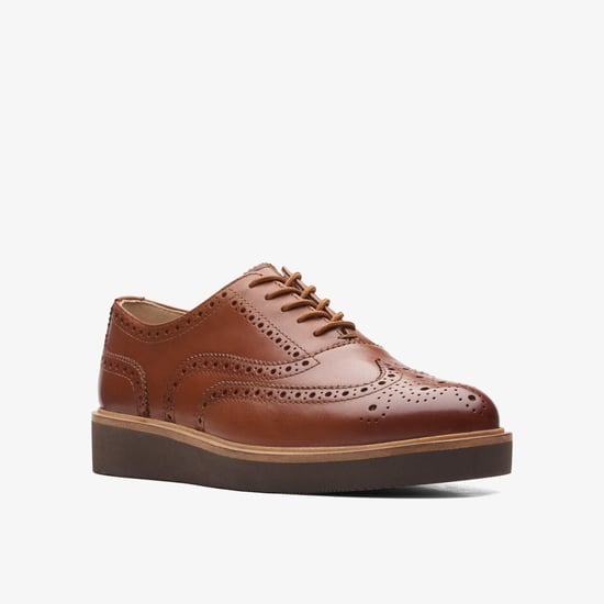 Glickly Brogue Dark Tan Lea Zapatos - Image 3