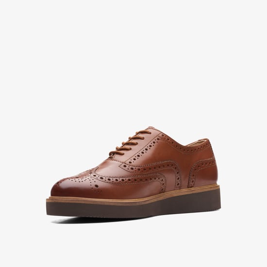 Glickly Brogue Dark Tan Lea Zapatos - Image 4