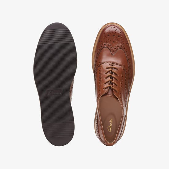 Glickly Brogue Dark Tan Lea Zapatos - Image 6