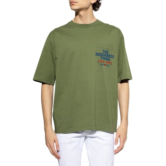 Camiseta Verde Salvia Con Estampado Del Logotipo De Bolsillo De Dsquared2 - Image 2