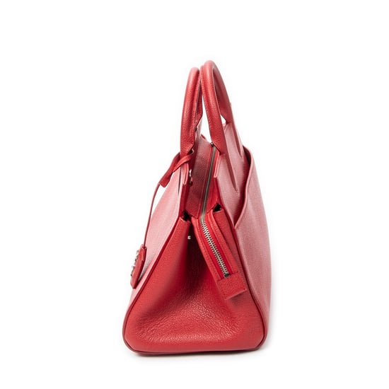 Yves Saint Laurent Small Cabas Rive Gauche  en  Red Cuero de ternero - Image 3