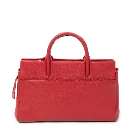 Yves Saint Laurent Small Cabas Rive Gauche  en  Red Cuero de ternero - Image 5