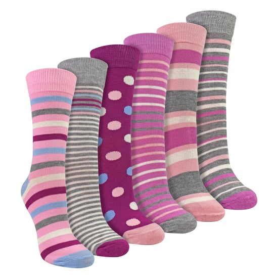 Paquete de 6 Calcetines de Bambú para Damas Suaves Transpirables con Diseño para el Uso Diario - Image 1