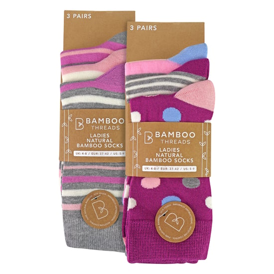 Paquete de 6 Calcetines de Bambú para Damas Suaves Transpirables con Diseño para el Uso Diario - Image 2