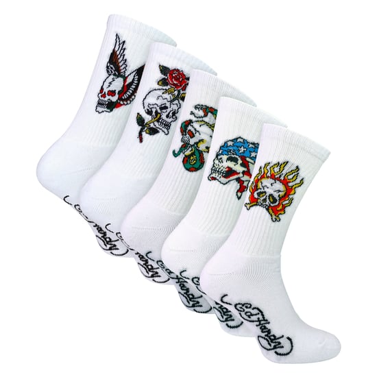 Paquete de 5 calcetines de hombre con diseño de calaveras, suaves, transpirables y casuales - Image 1