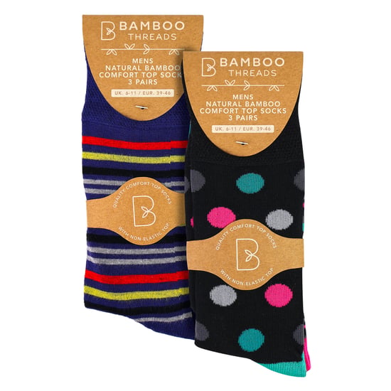 Paquete de 6 pares de calcetines para hombres de bambú sin elasticidad, suaves, transpirables y cómodos para el uso diario - Image 2