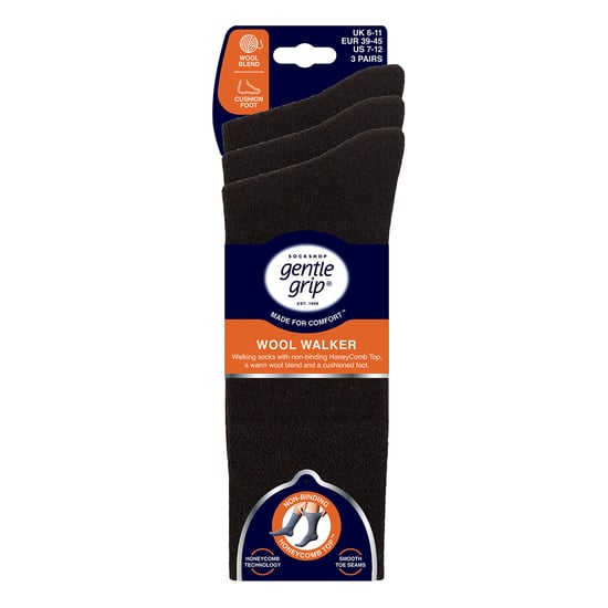 Paquete de 3 pares de calcetines de lana para hombres, cálidos, acolchados, para senderismo, tipo crew - Image 2