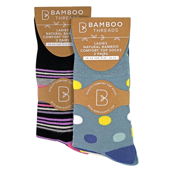 Paquete de 6 calcetas para mujeres de bambú sin elasticidad, suaves, transpirables y para uso diario. - Image 2