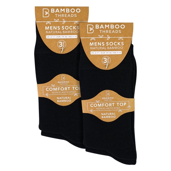 Paquete de 6 Calcetines de Bambú para Hombre Sin Elasticidad Suaves Transpirables Comodidad Diaria - Image 2