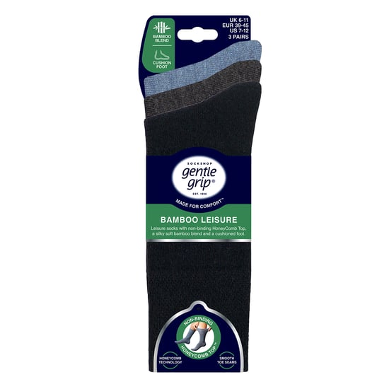 Paquete de 3 calcetines de bambú para hombre, suaves, transpirables y con acolchado. - Image 2