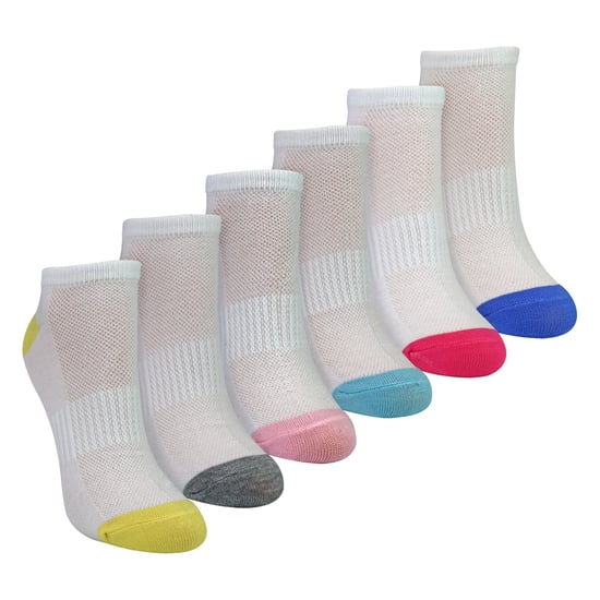 Paquete de 6 calcetines para mujer de bambú con diseño suave y transpirable de talón y punta - Image 1