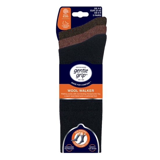 Paquete de 3 pares de calcetines de lana para hombres, cálidos, acolchados, para caminar, tipo crew - Image 2