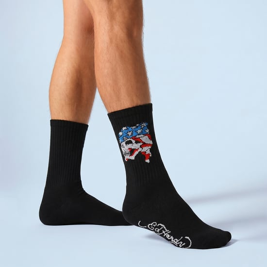Pack de 5 Calcetines de Hombre de Rayas con Patrón de Calavera, Suaves, Transpirables y Casual - Image 4