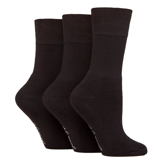 Paquete de 3 calcetines de bambú para damas, suaves, transpirables y con acolchado de tipo crew. - Image 1