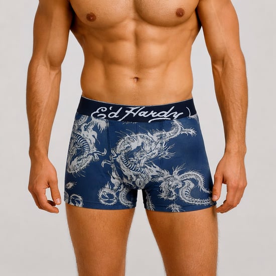 5 Paquete de Boxer de Hombre de Algodón Elástico con Cintura Elástica Ricos en Algodón Azul - Image 4