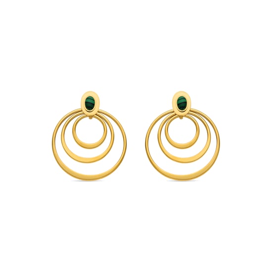 Pendientes Luxenter con Malaquita acabado oro 18k - Hask - Image 1