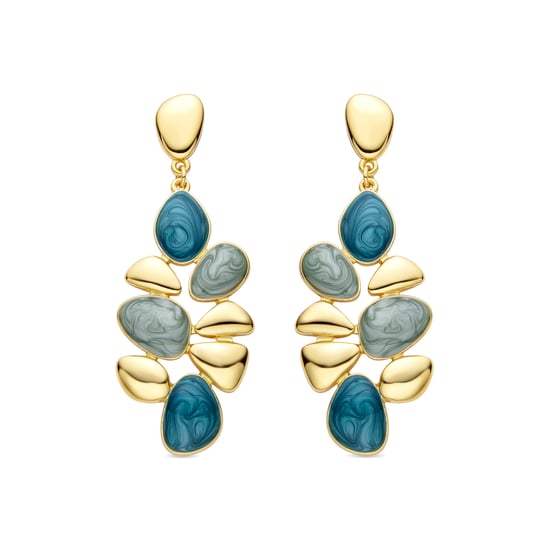 Pendientes Luxenter de Resina Verde acabados en oro amarillo de 18K - Nortul - Image 1