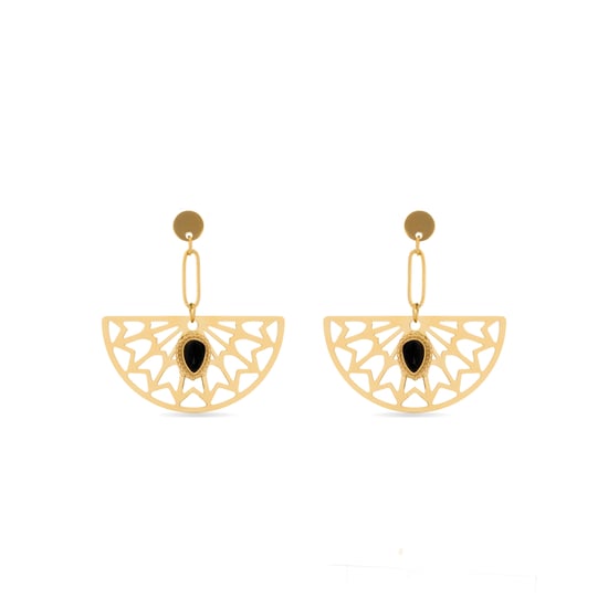 Pendientes Luxenter de Onix acabados en oro amarillo de 18K- Tawa - Image 1