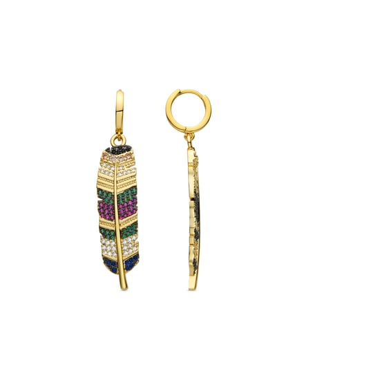 Pendientes Luxenter de Circonita Multicolor acabados en oro amarillo de 18k - Muisem - Image 1