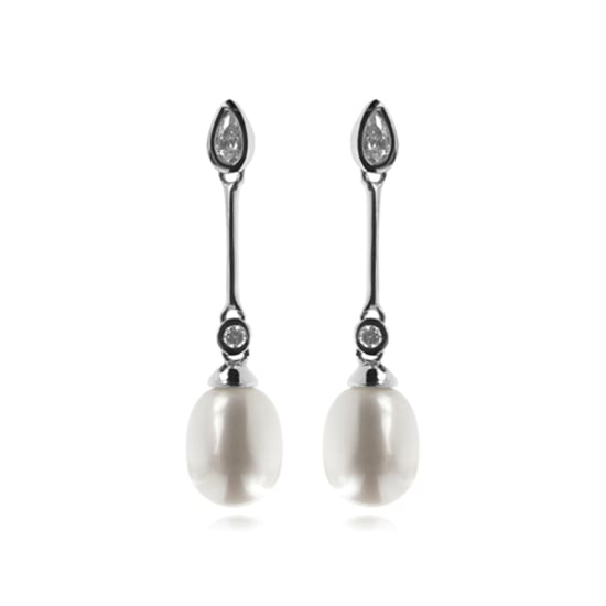 Pendientes Luxenter de Plata de Ley 925 con Perla Blanca acabados en rodio - Racoon - Image 1
