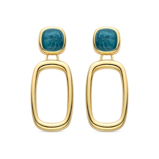 Pendientes Luxenter de Resina Verde acabados en oro amarillo de 18K - Orzur - Image 1