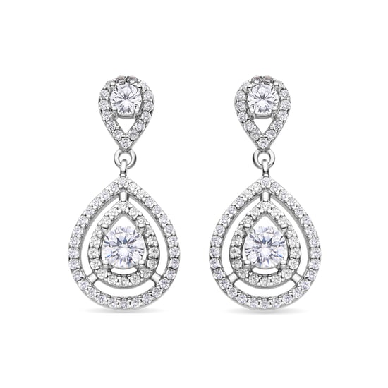 Pendientes Luxenter de Plata de Ley 925 y Circonita Brillante acabados en rodio - Yssyl - Image 1