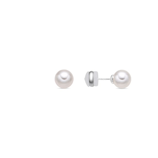 Pendientes Luxenter con Perla Blanca acabado plata - Wasai - Image 1