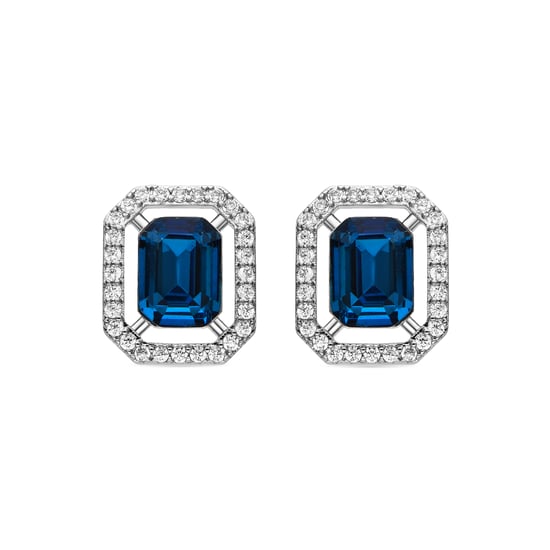 Pendientes Luxenter con Circonita Topacio Azul acabado plata - Surin - Image 1