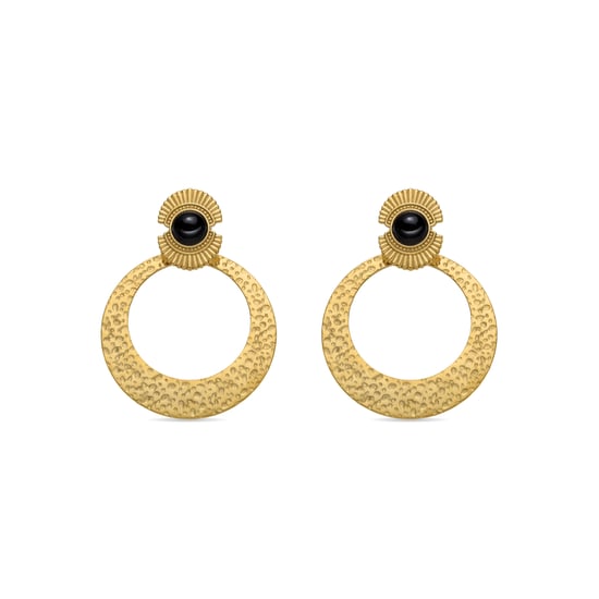 Pendientes Luxenter con Onix acabado oro 18k - Noraf - Image 1