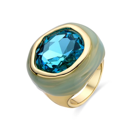 Anillo Luxenter de Cristal Verde acabado en oro amarillo de 18K - Mantis - Image 1