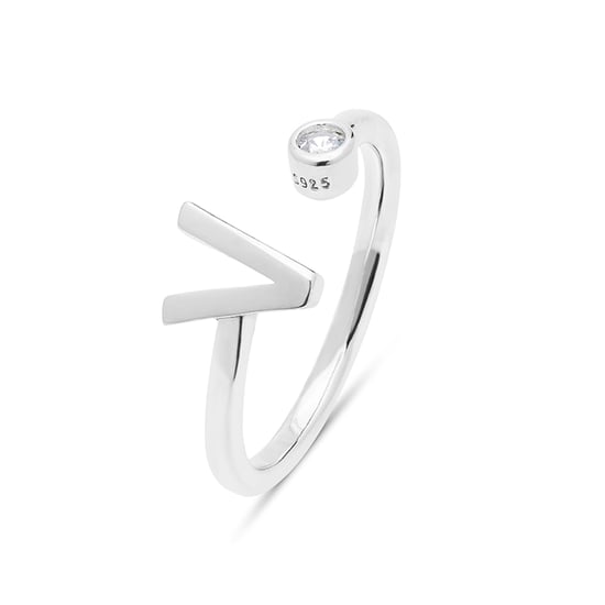 Anillo Luxenter de Plata de Ley 925 con Circonita Brillante acabado en rodio - Alphabet - Image 1