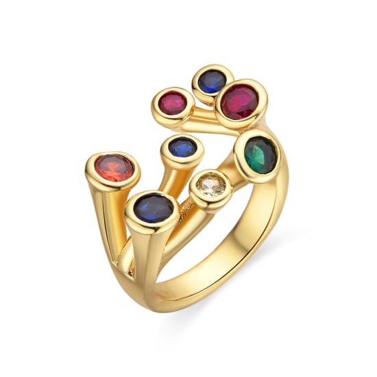 Anillo Luxenter con Lacado Negro acabado oro 18k - Yter - Image 1
