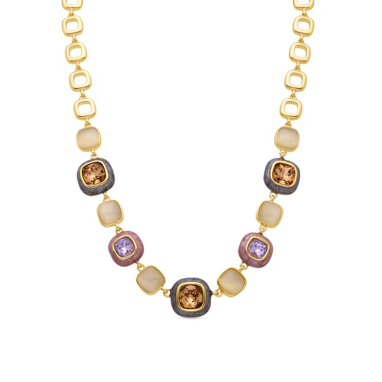 Collar Luxenter de Circonita Multicolor acabado en oro amarillo de 18k - Drogolo - Image 1