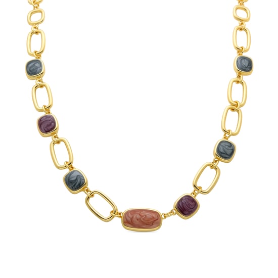 Collar Luxenter de Resina Multicolor acabado en oro amarillo de 18K - Orzur - Image 1